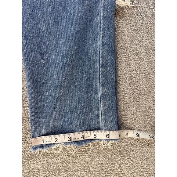 PACSUN Jeans High Rise Straight Button Fly Distressed Medium Wash Denim Size 25 - Picture 9 of 10